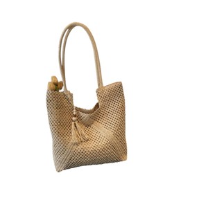 Sac en fil naturel tissé à la main, sac fourre-tout élégant pour la plage d'été, sac à bandoulière pour femme, style bohème écologique, vente en gros - Product Image 5