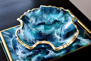 Tazón de Resina en Oferta, Elegante Tazón Decorativo para Servir Comida, Aperitivos, Ensaladas, Frutas y Uso en la Cocina del Hogar, Disponible para la Venta - Product Image 6