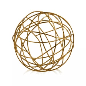 Sculpture moderne en fil métallique, sphère de 7 pouces, ronde, faite à la main, décoration de table, œuvre d'art pour le salon - Product Image 2