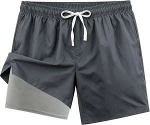 Shorts de bain décontractés pour hommes à imprimé géométrique, séchage rapide, avec cordon de serrage, taille mi-haute, en polyester, personnalisables, vente en gros, ODM - Product Image 6