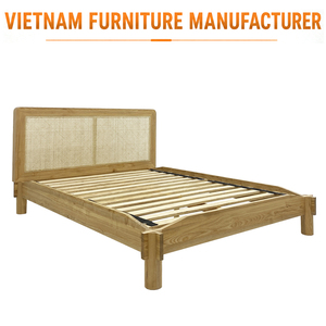 Fabricante de Muebles OEM/ODM, Cama de Madera con Ensamblaje Japonés sin Herramientas, Fácil de Montar, Cama de Plataforma Minimalista de Madera de Caucho - Product Image 1