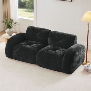 Sofá de Terciopelo Acolchado de 2 Plazas con Diseño Antideslizante en la Base, Esponja Ergonómica de Alta Densidad 32D sin Hueso - Product Image 1