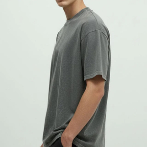 T-shirt pour homme en coton 100% sur mesure, design OEM, coupe ample et oversize, col montant, manches courtes, impression sérigraphique de haute qualité - Product Image 6