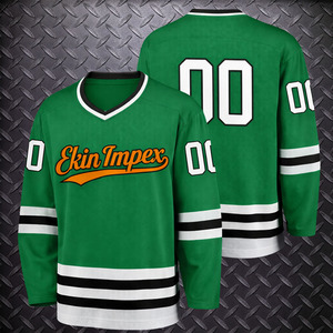 Maillot de hockey personnalisé en polyester 100 % avec broderie sur mesure, services OEM de sublimation pour l'entraînement, vente chaude - Product Image 1