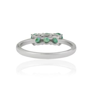 Women's 925 Sterling <b>Silver</b> Genuine <b>Emerald</b> Three Stone Promise <b>Ring</b> Gift For Her High Quality Fine Jewelry Party Wear - Product Image 5