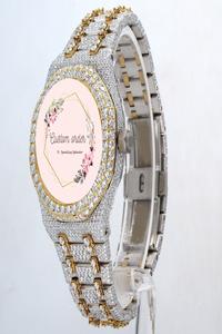 Reloj de Pulsera de Lujo Hecho a Mano, Personalizado, Completamente Cubierto de Diamantes, Claridad VVS, Moissanita, Estilo Hip Hop, Caja de Acero y Esfera de Cristal - Product Image 2