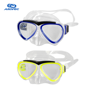 Máscara de Buceo AROPEC con Marco, Lente de Vidrio Templado Antivaho, Protección UV, Correa de Silicona Ajustable para Snorkel, Deportes Acuáticos, Niños - Product Image 1