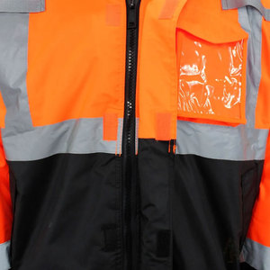 Men's High Visibility Reflective <b>Work</b> Jacket Winter Insulated Windproof Bomber Style with Zipper Closure and Pockets - Product Image 6