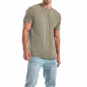 เสื้อยืดผู้ชายสไตล์วินเทจ ผ้าฝ้ายพรีเมียม คอกลม นุ่มสบาย สตรีทแวร์แฟชั่น ลุคซีดจาง สวมใส่สบายทุกวัน - Product Image 1