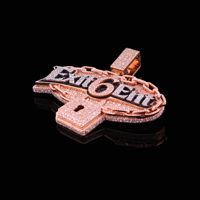 Pendentifs Médailles en Moissanite Givrée en Argent Sterling 925 Plaqué Or Rose VVS D GRA Certifiés par un tiers 16 pouces Bijoux Fins Hip Hop