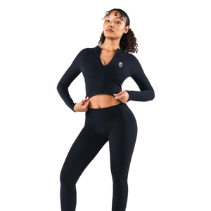 Soutien-gorge de sport sans couture à manches longues et fermeture éclair pour femme, maintien élevé, idéal pour le yoga, la gym et l'entraînement, vêtements de performance, OEM - Product Image 4