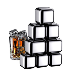 Cubitos de Hielo Metálicos Premium de Acero Inoxidable Reutilizables para Enfriar Vino y Cerveza - Product Image 1