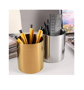 Mirror Polished Brass Pencil Holder <b>Gold</b> Pencil Cup Holder Desk Organizer <b>Pen</b> Holder Hexagonal <b>Pen</b> Container - Product Image 2