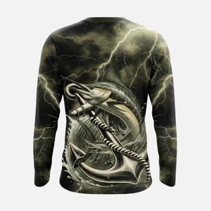 Camisa de Pesca de Manga Larga para Hombre, Estampado por Sublimación, Protección Solar UPF 50, Secado Rápido, Camiseta Deportiva, Ropa de Pesca para Exteriores - Product Image 2