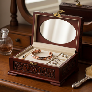 Bracelet de thérapie magnétique en cuivre pur fait à la main – Bracelet de guérison en fil torsadé bicolore pour hommes et femmes - Product Image 2