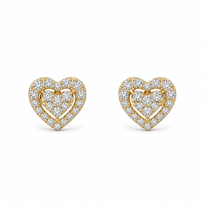 Pendientes de Moissanita en Forma de Corazón, Chapados en Oro Rosa, con Engaste de Puntas, Regalo Romántico para el Día de San Valentín - Product Image 4
