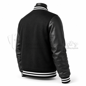 Chaqueta Varsity Personalizada con Cuerpo de Lana y Mangas de Cuero, Chaqueta Letterman, Fabricante de Marca Privada OEM - Product Image 5