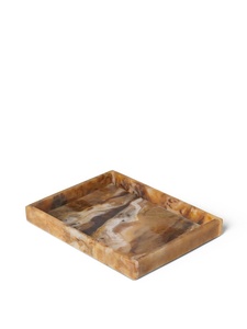 Plateau décoratif en résine effet marbre, design incurvé, pour mariage, fruits, rectangulaire, minimaliste, avec poignée, pour la maison, la salle de bain, l'organisation de la coiffeuse - Product Image 2