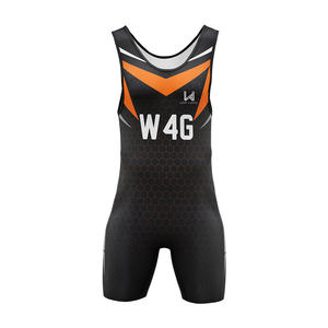 Combinaison de lutte unisexe personnalisée W4G, antibactérienne, 100% polyester, sans manches, col rond, bretelles réglables, motif personnalisé - Product Image 5