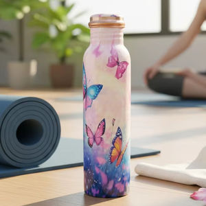 Botella de cobre con beneficios para la salud, botella de cobre antibacteriana, botella reutilizable ecológica, botella de cobre de boca ancha, botella de cobre con tapa de rosca - Product Image 4