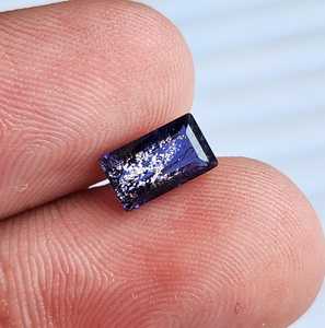 Pierres précieuses naturelles Iolite et Pierre de soleil en vrac, vente en gros - Forme octogonale facettée, bleu, blanc scintillant pour la fabrication de bijoux. - Product Image 2