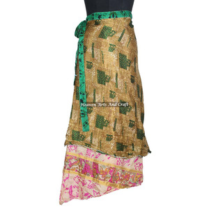 Nuevas faldas largas de seda tipo sari de 38 pulgadas para la playa, reversibles, estilo vintage, mágicas, tipo halter, vestido tubo, hippie - Product Image 2