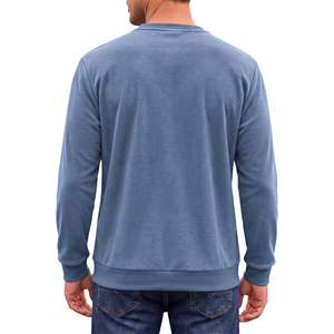 Sudadera de Hombre de Pana Gruesa con Cuello en V, Lana/Viscosa, con Bolsillo, de Secado Rápido, Suave, Corte Regular, para Invierno, Estilo Casual - Product Image 4