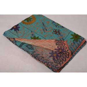 Lavinas Handmade Kantha Suzani <b>Quilt</b> Vintage Cotton Floral Embroidery Bedspread Boho Indian <b>Throw</b> Blanket Bedding Eco-Friendly - Product Image 6