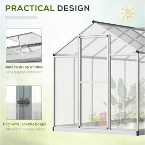 Serre en polycarbonate pour l'hiver, 10 L x 6 W, pour utilisation en jardin, couleur verte - Product Image 5