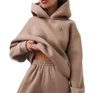 Conjunto de Sudadera con Capucha y Pantalones Deportivos para Mujer, Conjunto de Dos Piezas con Logotipo Personalizado, Manga Larga, Ropa Deportiva para Mujer - Product Image 5