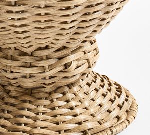 Vintage Rattan Pedestal <b>Vase</b> Handmade <b>Wicker</b> Flower <b>Vase</b> Decorative Natural Fiber Tabletop <b>Vase</b> Boho Rustic Home Decor Accent - Product Image 2