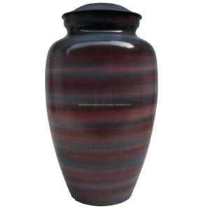 Urnes de crémation pour adultes en laiton de haute qualité avec des urnes funéraires en métal fini de couleur noire pour les cendres humaines - Product Image 3