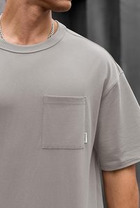 Heavy Weight 100% Cotton Oversized T-<b>Shirt</b> <b>Men</b> 220 Grams Shoulder Custom Printing Hip Hop Plus Size 100% Cotton Blank Boxy <b>Men's</b> - Product Image 2