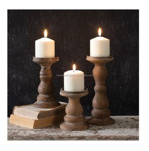 Bougeoir en bois simple fait à la main pour une décoration élégante de la maison, une ambiance apaisante et le toucher - Product Image 5