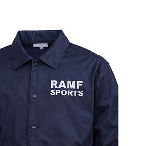 Veste de coach unisexe, personnalisable avec logo sur le devant, grande taille, coupe-vent, imperméable, respirante, noire, style bomber, en polaire, vintage - Product Image 5