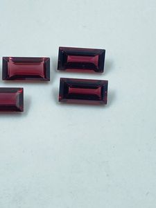 Granate rojo natural de alta calidad, corte rectangular, color rojo intenso, 8,09 quilates, 5x10 mm, 4 piezas para la fabricación de joyas - Product Image 3