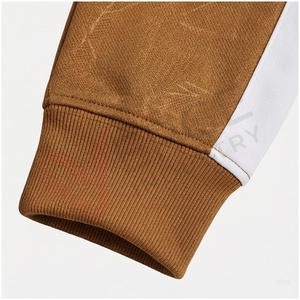 Ensemble de survêtement marron à capuche pour homme, manches longues, motif géométrique, respirant, décontracté, pour l'automne, coupe classique - Product Image 6