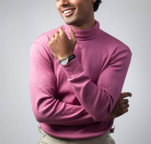 Camiseta Deportiva de Manga Larga con Cuello Alto Simulado, Tejida, Ajustada, Ligera, de Buena Calidad, Personalizable al por Mayor para Hombre - Product Image 2