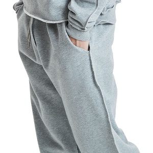 Men's Heavyweight Baggy Grey <b>Stacked</b> <b>Joggers</b> Sweatpants Custom Straight Leg Sweat Pants - Product Image 2