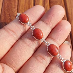 สร้อยข้อมือปะการังอัญมณีชุบเงินทำด้วยมือเครื่องประดับบูติกขายส่ง - Product Image 2