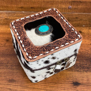 2024 luxe en gros en cuir repoussé à la main grande boîte à bijoux haute qualité concepteur cuir de vachette voyage bijoux organisateur étui - Product Image 3