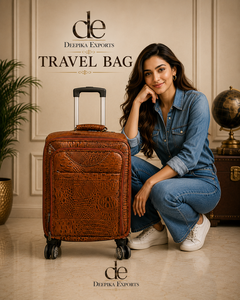 New Designer Luggage Bags Multi Uses Handmade Trolley Bag Genuine Leather Unisex Big Size Multi Uses Unique Design <b>Suitcase</b> - Product Image 6