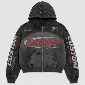 Proveedor de Ropa para Startups: Colección de Sudaderas con Capucha y Cremallera Completa de Algodón y Forro Polar para Hombre con Logotipo Personalizado - Product Image 4
