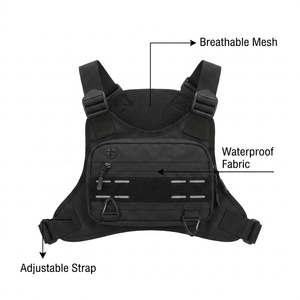 Chaleco Táctico para el Pecho, Bolsa de Arnés Ajustable y Ligera, Chaleco MOLLE para Correr, Senderismo, Caza, Transporte EDC - Product Image 4