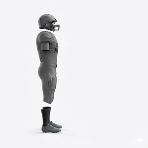 Uniforme de football américain pour hommes, gris, manches courtes, col en V, polyester respirant, toutes saisons, nom de l'équipe imprimé sur le devant - Product Image 4