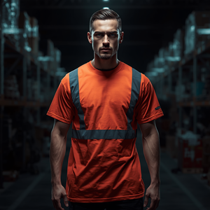 เสื้อยืดนิรภัยสะท้อนแสง ผ้าฝ้ายผสมโพลีเอสเตอร์ สวมใส่สบาย แบบลำลอง พร้อมบริการรับผลิตแบบ OEM ODM - Product Image 6