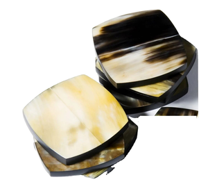 Sous-verres ronds en corne polie, faits à la main, écologiques, épaisseur 5 mm, pour une table élégante – Artisanat de beauté moderne - Product Image 1