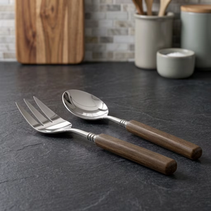 Juego de Cubiertos para Ensalada con Acabado Negro, Cuchara y Tenedor Decorativos de Metal para Accesorios de Cocina Modernos, Decoración de Restaurantes y Hogar - Product Image 4