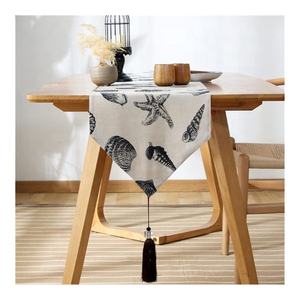 2024 nouvel an glands nappe décorations couleur unie coton et lin à la main chemin de Table à manger tissu pour un usage domestique - Product Image 5