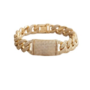 สร้อยข้อมือเพชรทรงกลมแบบคิวบันประดับเพชรโมอิสซาไนต์  ทองคำแท้ 10K 14K 18K  ความใส VVS VS สี DEF  รับรองโดย IGI - Product Image 3
